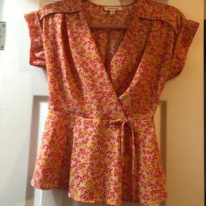 Flower print peplum blouse
